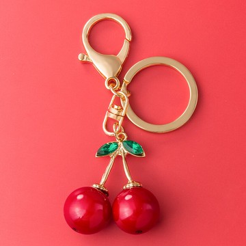 櫻桃鑰匙扣掛件網紅可愛INS汽車鏈創意個性鎖匙圈環男女情侶掛飾