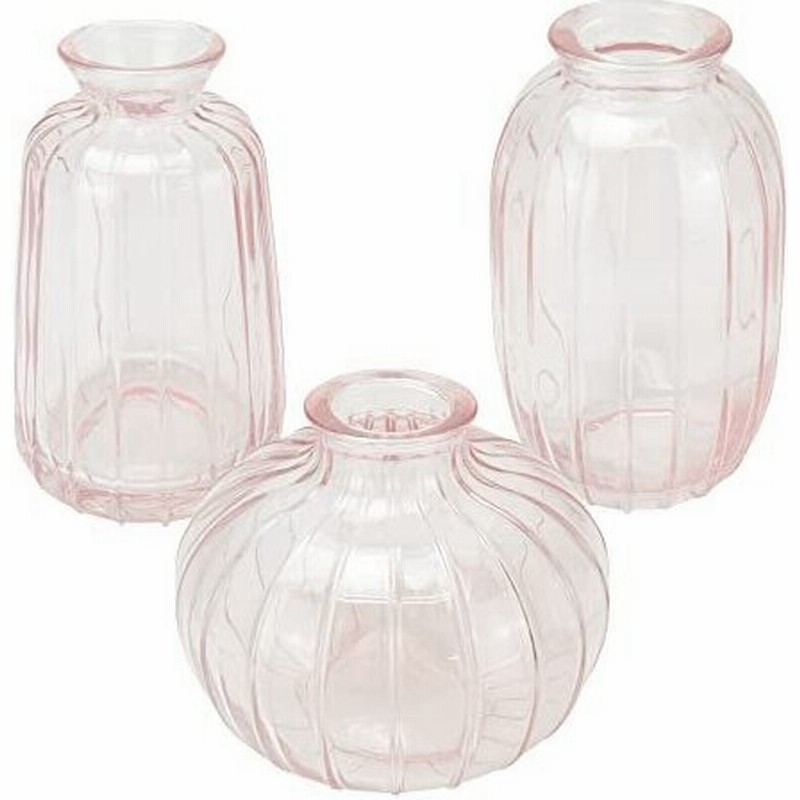 ミニ花瓶 3種セット ガラスベース 飾り瓶 異なるサイズ 透明 一輪挿し 生け花 ライトピンク 通販 Lineポイント最大get Lineショッピング