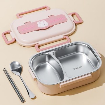 L304不銹鋼食品級保溫飯盒小學生上學專用分格上班族女餐盤便當盒