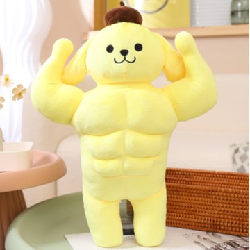 搞怪整人腹肌抱枕【NOFUN 整人玩具】 NOFUN  爆款腹肌抱枕毛絨玩具  玩偶抱枕 腹肌抱枕 50cm - 黃色布丁狗