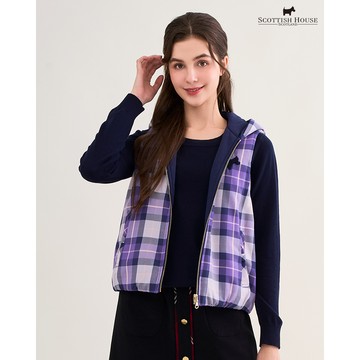 【SCOTTISH HOUSE】紫藍格雙面鋪棉背心 CIVA1602