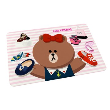 台灣製造 正版授權 LINE 插畫系列 珪藻土吸水地墊-血拚熊美60*40*0.9cm_廠商直送