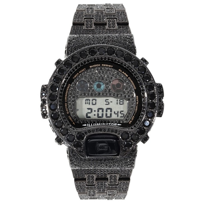 G-SHOCK フルカスタム オールブラック Gショック DW6900 大粒CZダイヤ