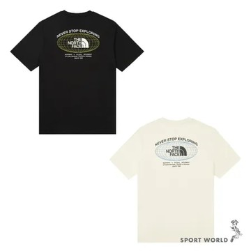 The North Face 北面 排汗短袖上衣 男裝 印花 黑/米白 NF0A8DE7JK3/NF0A8DE7QLI