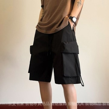 免運 台灣出貨 多巴胺工装五分裤男女夏季多口袋潮流宽松显瘦休闲阔腿帅气运动裤限時下殺