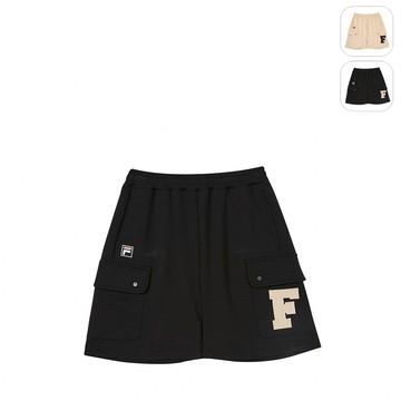 【FILA】KIDS 孩童款 針織短褲-黑色 1SHZ-8428-BK