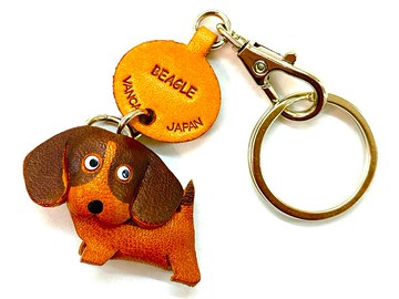 米格魯 狗狗 皮革鑰匙圈 牽繩吊飾 手工皮革鑰匙圈 日本製造 VANCA