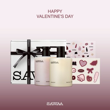 ［快速出貨］【SAWAA】情人節禮物❤️森海洗沐禮盒(去角質+沐浴露+品牌造型防水貼紙)