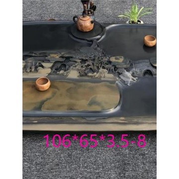 整塊歙硯原石高檔茶海石材料茶具天然原石茶臺中式復古風雕刻茶盤