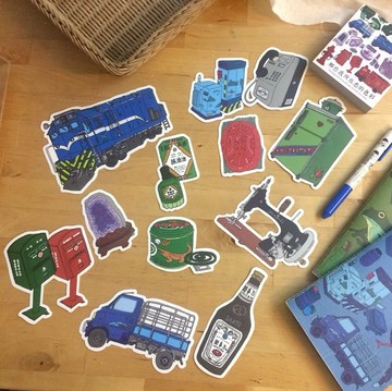 防水特大貼紙-台灣色彩 台灣味 復古色 行李箱貼紙