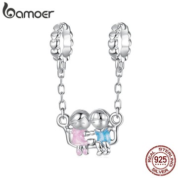 Bamoer 925 純銀童年伴侶吊墜 DIY 手鍊禮物女士