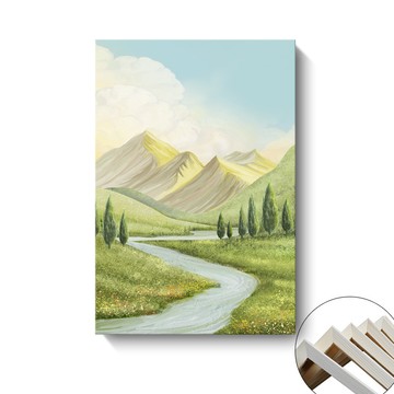 山巔水湄無框掛畫