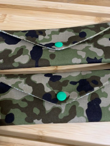 文青風環保筷袋 酷帥迷彩 叢林綠 收納 禮物 吸管袋