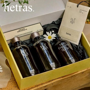 獨家新禮物 🌼【hetras】特寵小雛菊香氛4件組禮盒(含擴香瓶2入+香氛噴霧+護手霜+香氛掛香袋)