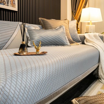 輕奢風可水洗冰絲沙發墊夏季款座墊子防滑高檔套罩涼竹席客廳新款