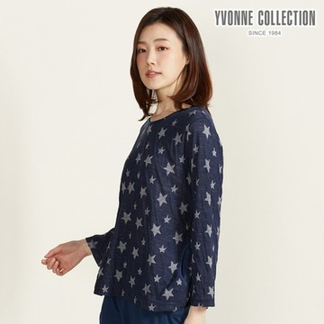 YVONNE 以旺傢飾 網路限定 | 星星提花長袖上衣