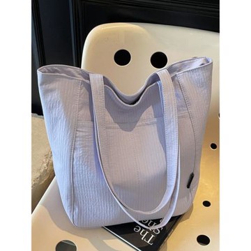 褶皺帆布包包女夏2025新款大容量通勤手提袋韓系慵懶風單肩托特包