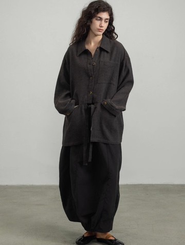 法式復古 慵懶翻領綁帶襯衣