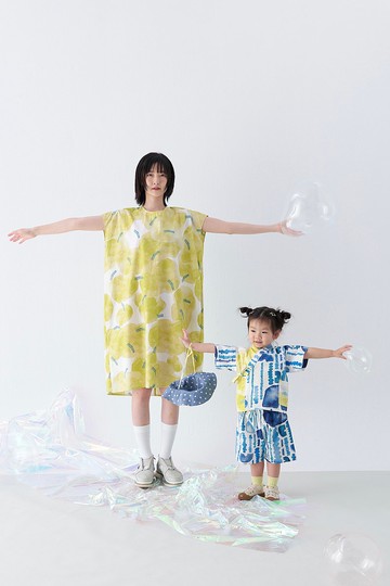 親子裝  library印花獨家布料洋裝  日式甚平套裝