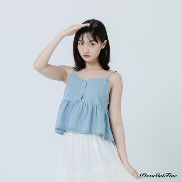 傘狀牛仔細肩帶背心 PizzaCutFive PCF262411020