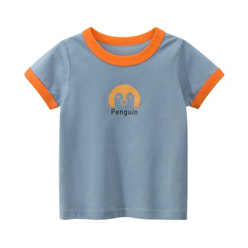 27home - 純棉短袖上衣-Penguin企鵝-藍色