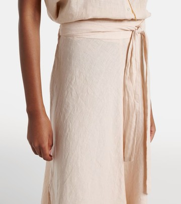 Velvet Malina linen midi skirt