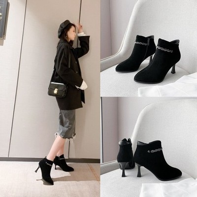 7 5cmピンヒールブーツ ショートブーツ シューズ 美脚脚長 靴 秋冬新作 大きいサイズブーツ ブーティー 歩きやすい ブーツ レディースファッション ブーティ 通販 Lineポイント最大get Lineショッピング