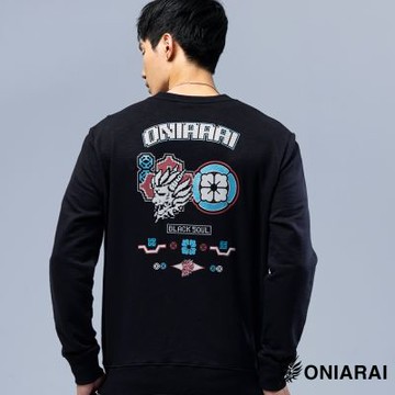 鬼洗 BLUE WAY – 十字繡鬼洗元素長TEE(黑)