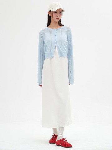POINTELLE KNIT CARDIGAN [SKYBLUE]