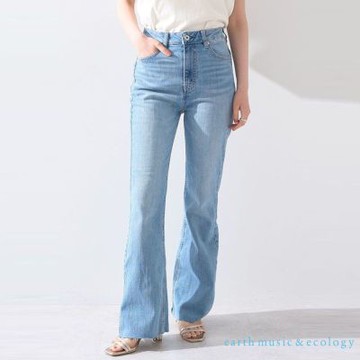 【earth music】下擺可自行剪裁喇叭牛仔褲