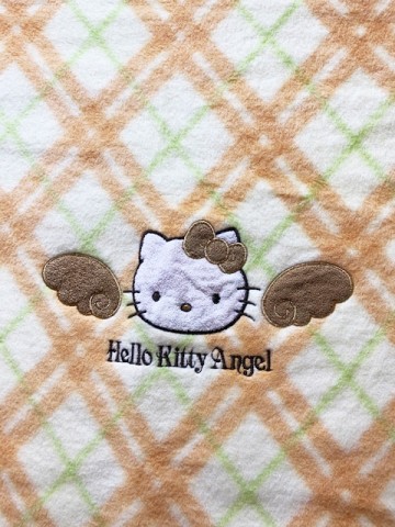 【震撼精品百貨】Hello Kitty 凱蒂貓~三麗鷗 KITTY日本保暖毛毯/被子(雙人)-方格天使橘#05306