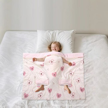 兒童防踢被擁抱被子春夏季嬰兒午睡雙面涼感空調被護肚防踢批發零鑫弘-萌寶童裝可開發票