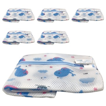 Little Pink Rabbit 粉彩小兔 三明治洗衣袋 40x50cm  藍鯨魚  6個