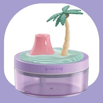【NOFUN 整人玩具】 NOFUN 景觀空氣加濕器 植物造型加濕器 可愛 療癒 交換禮物 - 紫色椰子樹