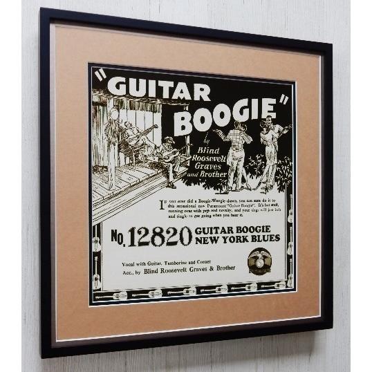 ギター・ブギー 20sレコード通販ポスター額装 Blind Roosevelt Graves  Brother Guitar Boogie Paramount Race Records BLM レトロアート