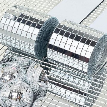 自粘可裁剪玻璃貼片銀色馬賽克瓷磚貼防水鏡麵貼紙手工鑽石貼閃鑽3D立體馬賽克壁貼浴室防水貼牆貼水晶墻壁貼浴室壁貼馬賽克墻貼