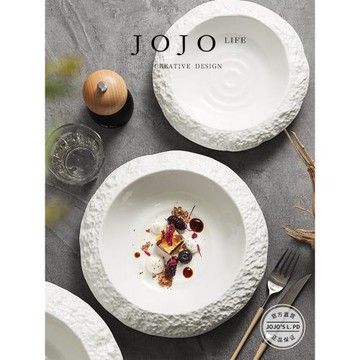 JOJO'S L. PD.Behavior.深盤巖石紋陶瓷高級感創意餐盤湯盤 |行徑