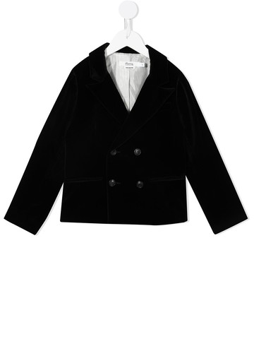 Bonpoint - double-breasted blazer - kids - Viscose/Cotton - 8 - Black