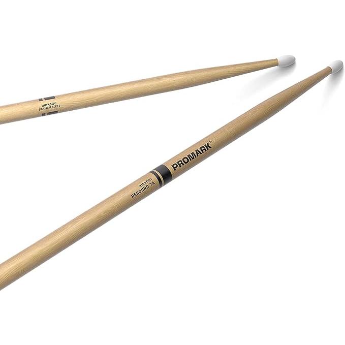 ProMark Rebound 7A Hickory Drumsticks, Oval Nylon Tip (6 Pack)