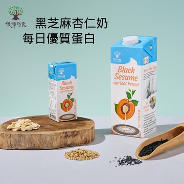 【優源好食】優源好食 黑芝麻杏仁奶 200ml X6瓶 即開即飲 優質植物奶 低碳水高蛋白 低糖