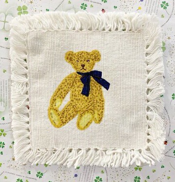 【震撼精品百貨】Holly's Bear 泰迪熊 小餐墊 帆布  震撼日式精品百貨