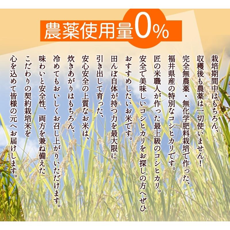 無農薬 米 2kg  真空パック 無農薬 コシヒカリ 匠 令和4年福井県産 送料無料 無農薬・無化学肥料栽培 玄米