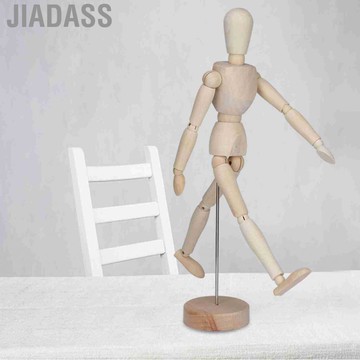 jiadass 藝術用品木製藝術家繪畫人體模型帶底座和靈活身體的鉸接人體模型非常適合人體素描繪畫家庭辦公桌裝飾