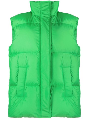 STAND STUDIO - oversize padded gilet - women - Polyester/Polyester/Recycled Feather Down - 32 - Green