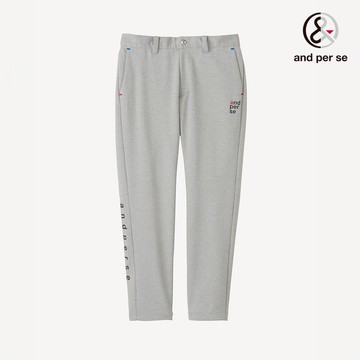 【and per se】男款淺灰色輕量伸縮俐落剪裁運動休閒風格長褲 DGT880J1