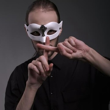 男士人半臉十字架cosplay面具歌哥特手白色朋克小紅娘臉譜萬圣節