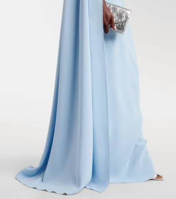 Oscar de la Renta Caped embellished silk-blend gown
