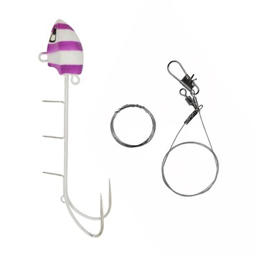 SAME 魚鉤 莎美 極光太刀天亞 雙鉤 超強光夜光漆 13號 50g 夜光紫色  1個