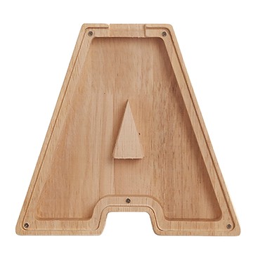 小麥購物 北歐風木製英文字母存錢筒 字母A款  1個  木色