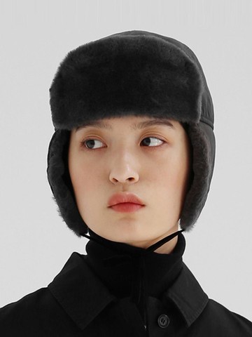 [Overseas Sales] FLIGHT HAT / FUR / CHARCOAL